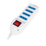 Extension 4 Entradas 3 Metros Blanco con Interruptor XT-30