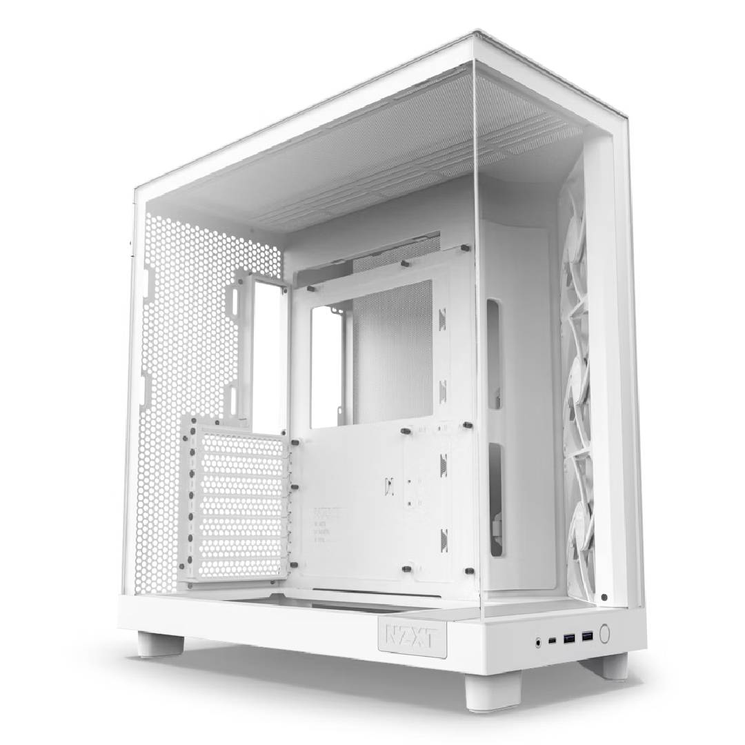 Gabinete NZXT H6 Flow ATX DualChamber Case Blanco